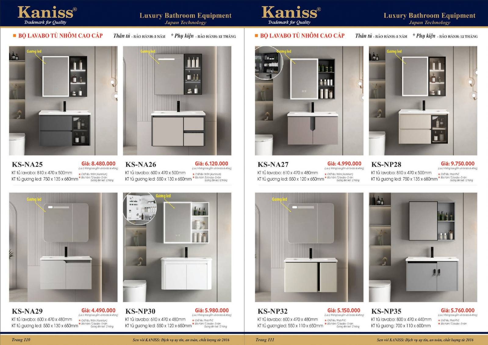 Catalogue và Bảng giá Thiết bị vệ sinh KANISS mới nhất /Page 56